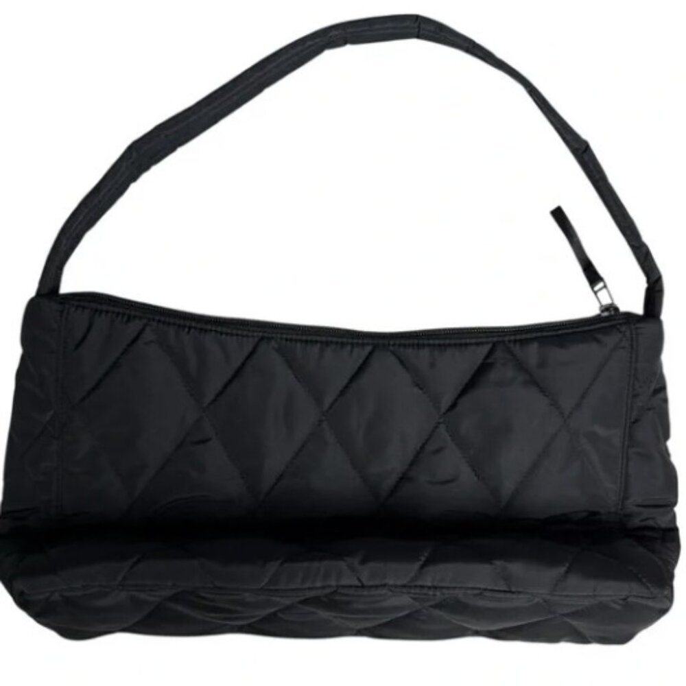 Vera Bradley Black Quilted Hobo Shoulder Bag Ultralight Slouchy  Purse Classic